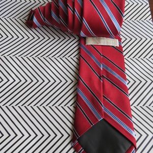 Michael Kors Burgundy/Blue/Black Diagonal Striped